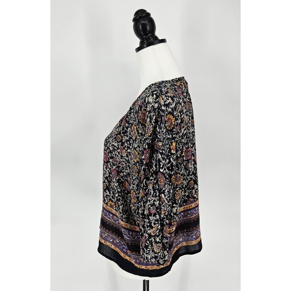 Band of Gypsies Floral Lightweight Blousy Oversized Blouse Womens Size Large - Picture 4 of 8